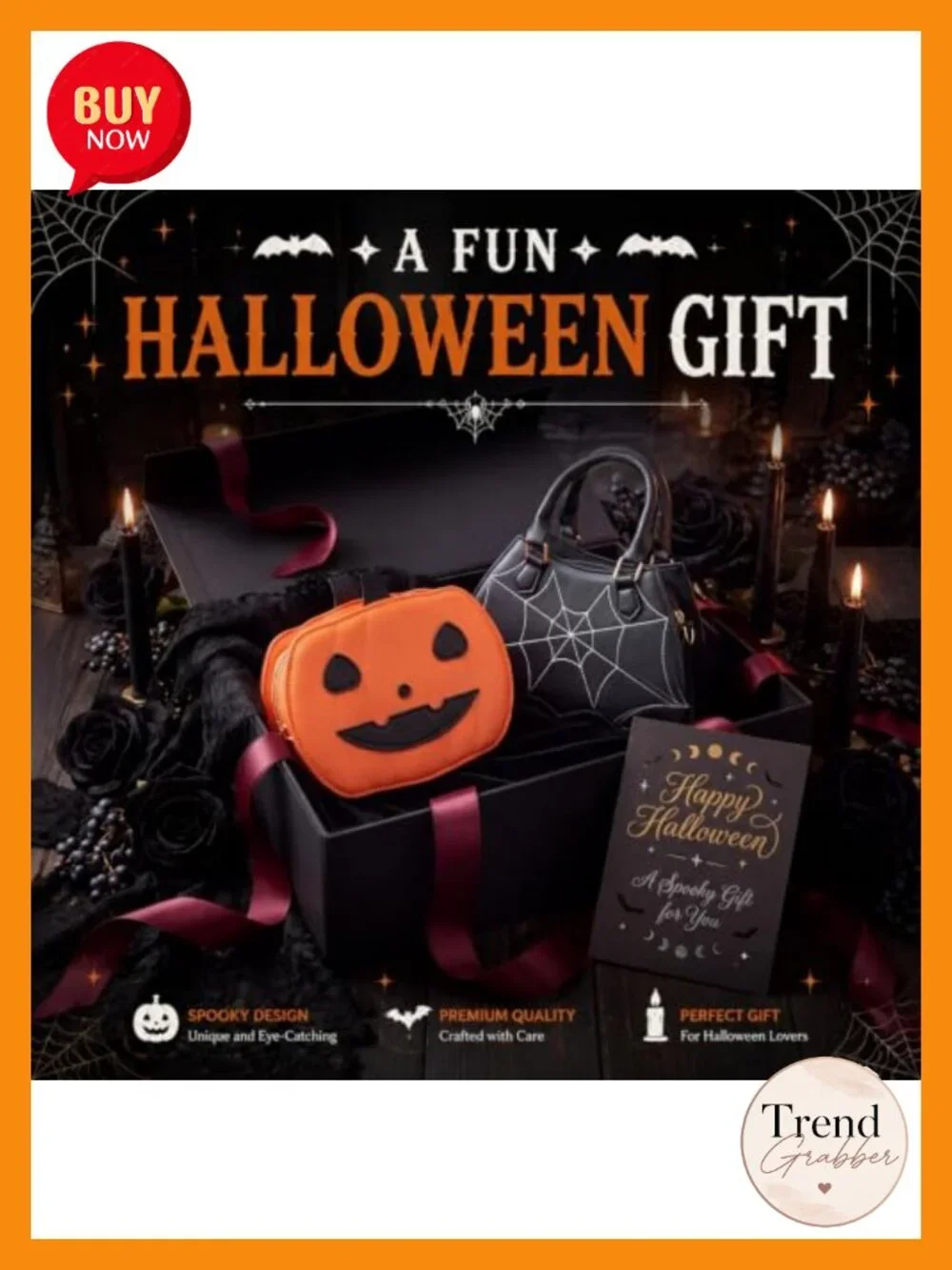 Halloween Purse Set for Women PU Leather Pumpkin and Bat Backpacks 2 Pack